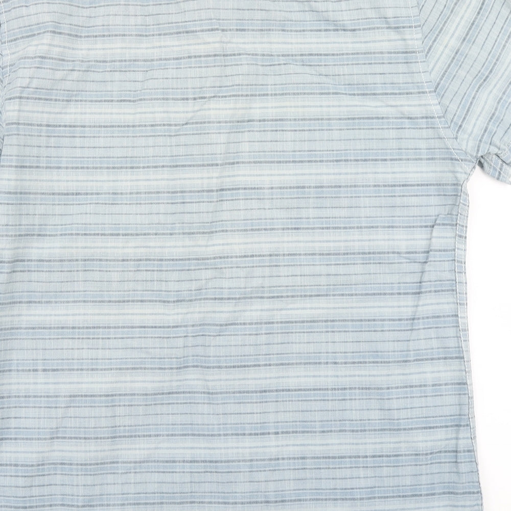 Easy Mens Blue Striped Button-Up Size S