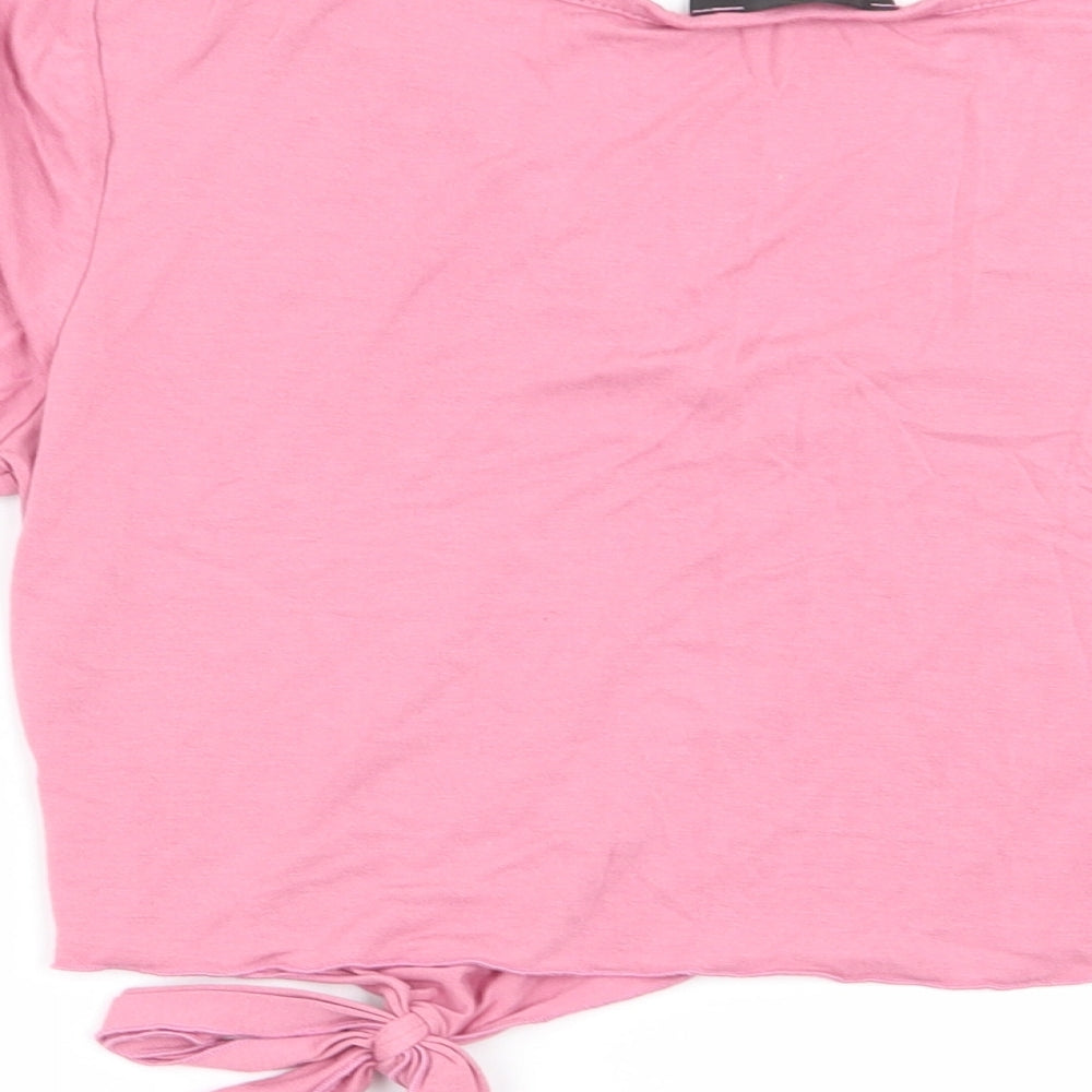 Missguided Womens Pink Basic T-Shirt Size 8