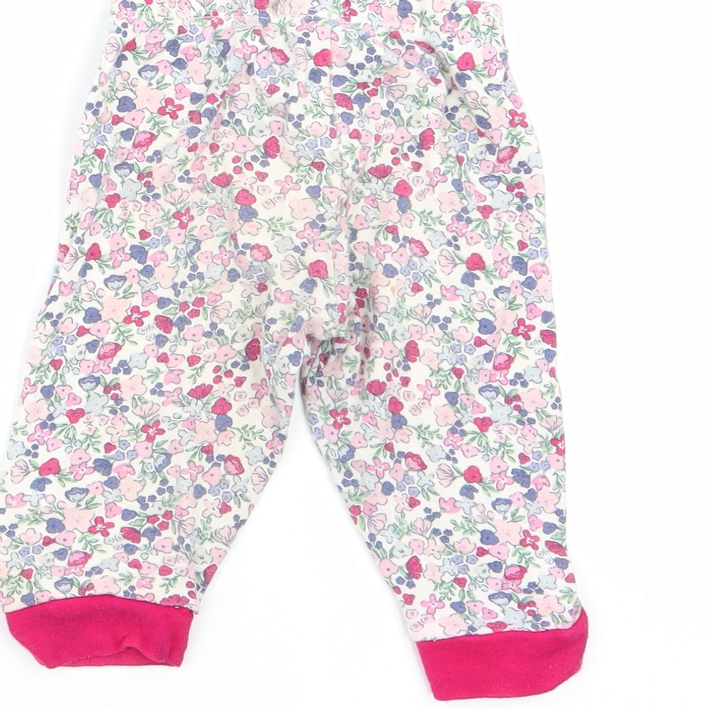 pimark Girls Multicoloured Floral Babydoll Pyjama Pants Size 6-9 Months
