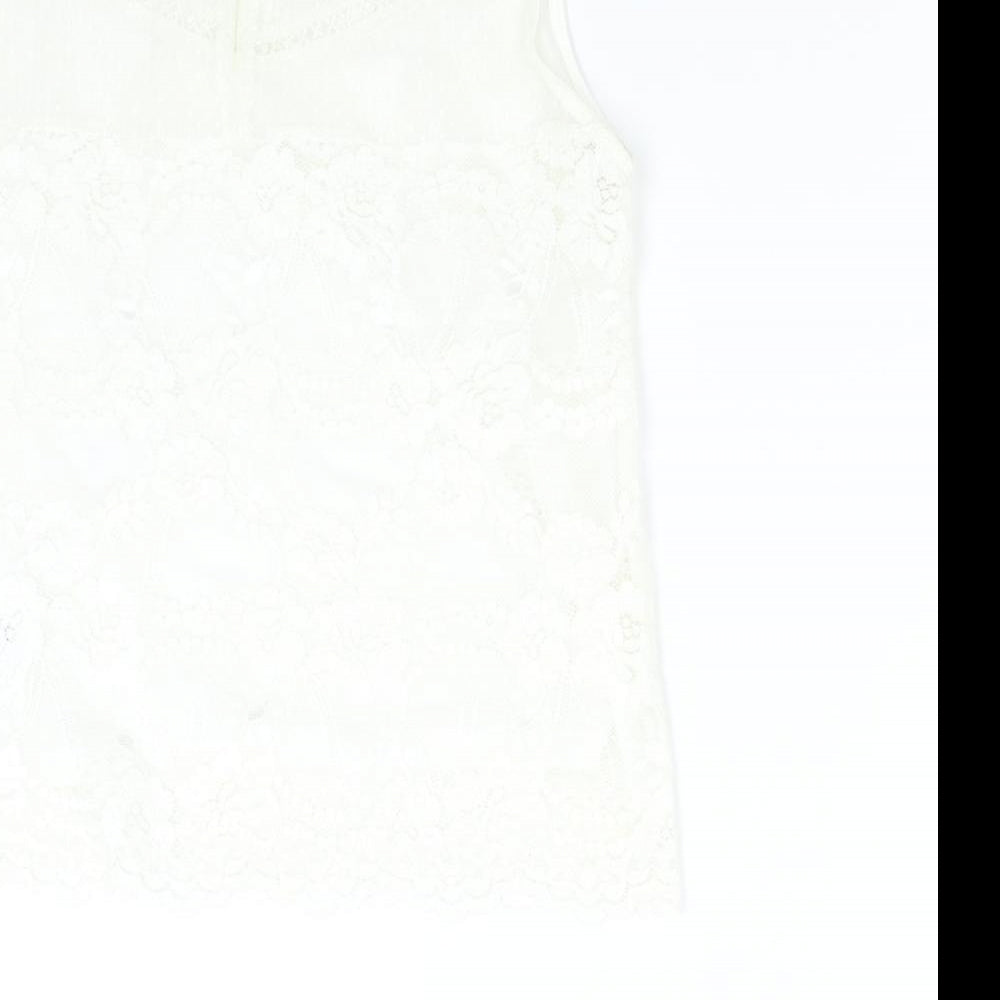 New Look Womens Ivory Lace Basic Blouse Size 12