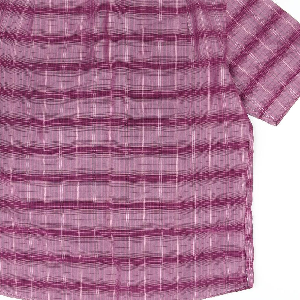 Marks & Spencer Mens Pink Check Button-Up Size M