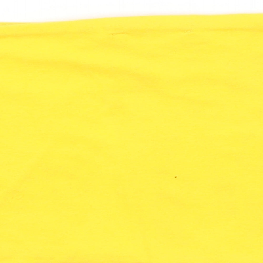 Topshop Womens Yellow Cropped T-Shirt Size 8