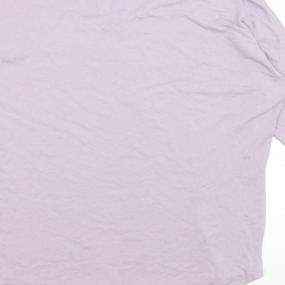 Select Womens Purple Basic T-Shirt Size 8