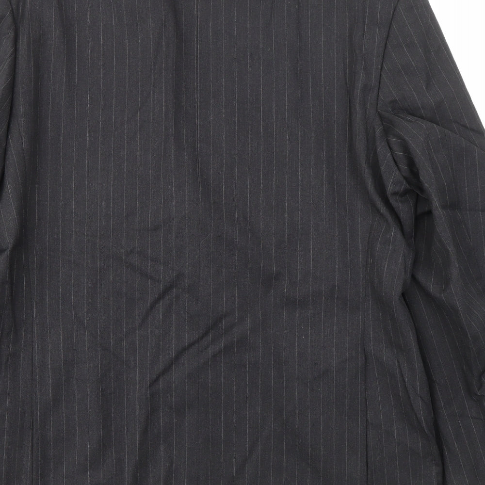 JAMES BARRY Mens Black Striped Jacket Blazer Size 44