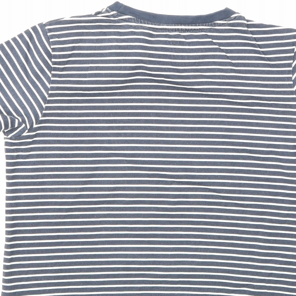VERY Boys Blue Striped Basic T-Shirt Size 7-8 Years