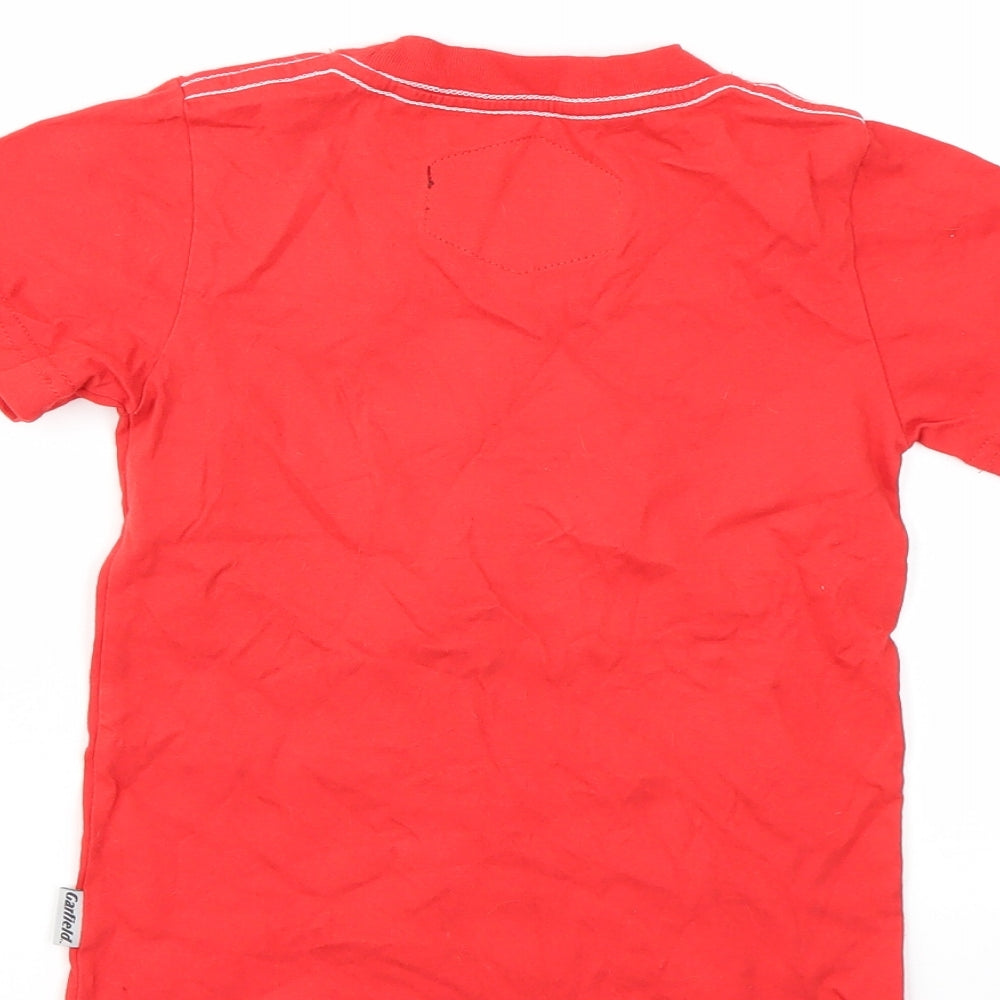 Garfield Boys Red Geometric Basic T-Shirt Size 2 Years