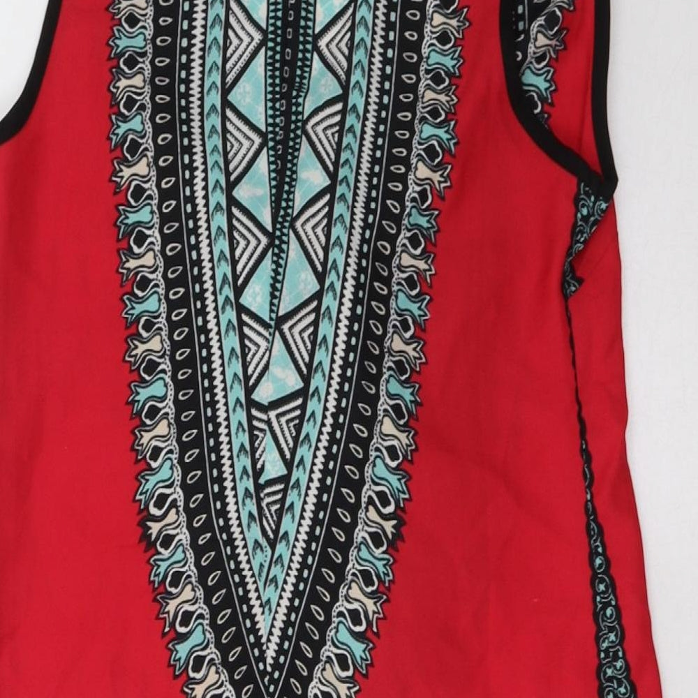 Band of Gypsies Womens Red Geometric A-Line Size S
