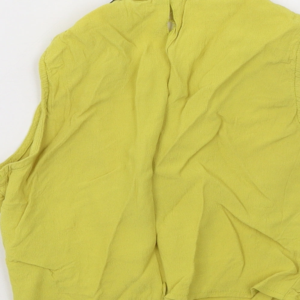 Miss Selfridge Womens Yellow Cropped Tank Size 10
