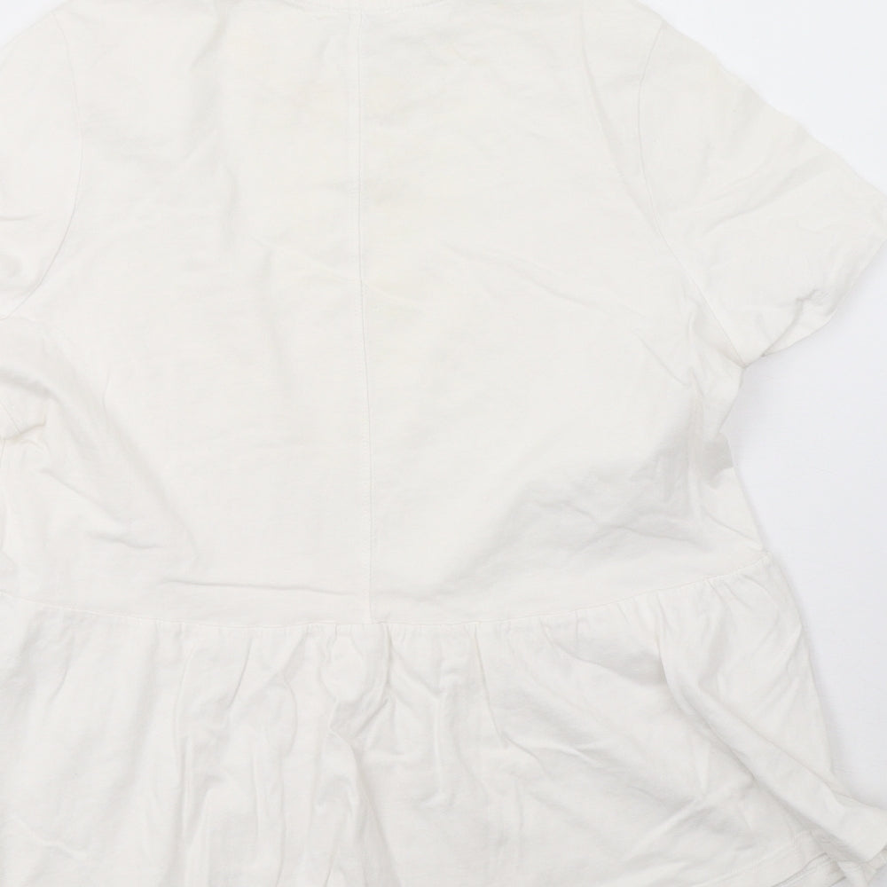 River Island Womens White Basic T-Shirt Size 10