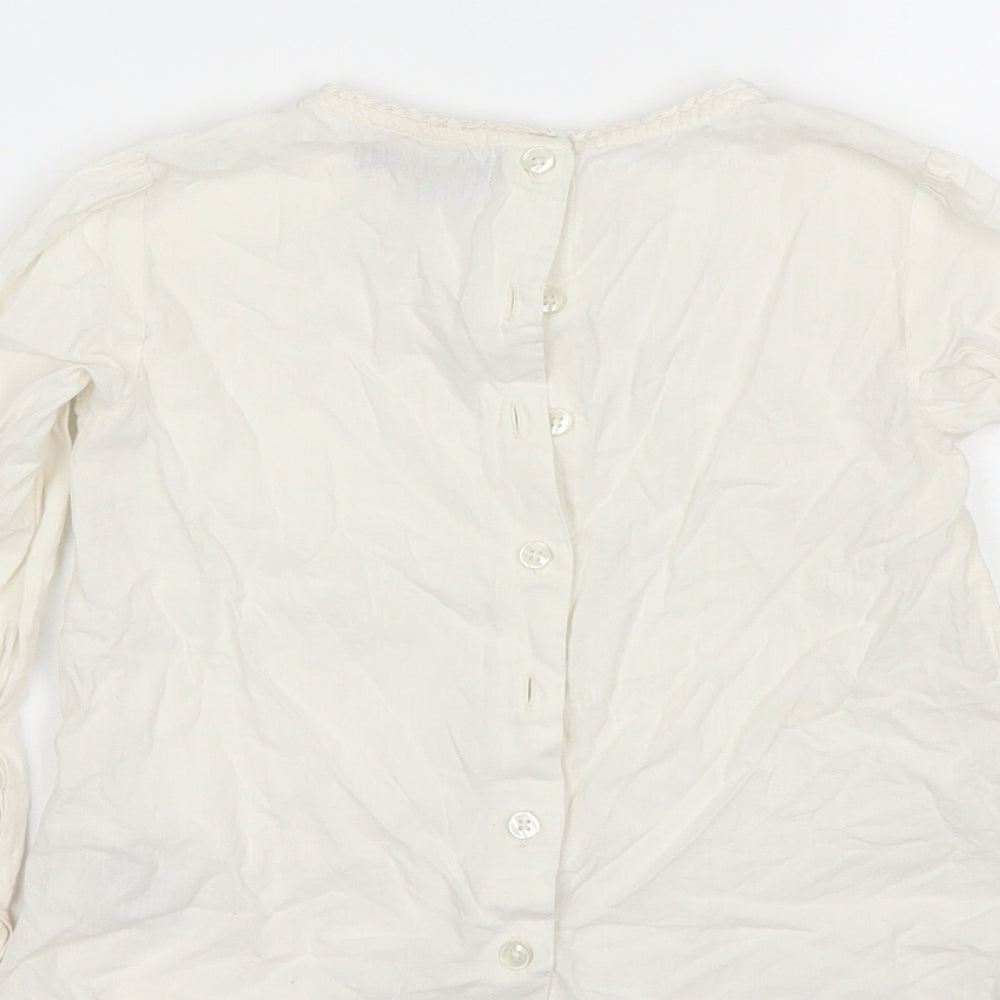 Marks & Spencer Girls White Basic Button-Up Size 5-6 Years