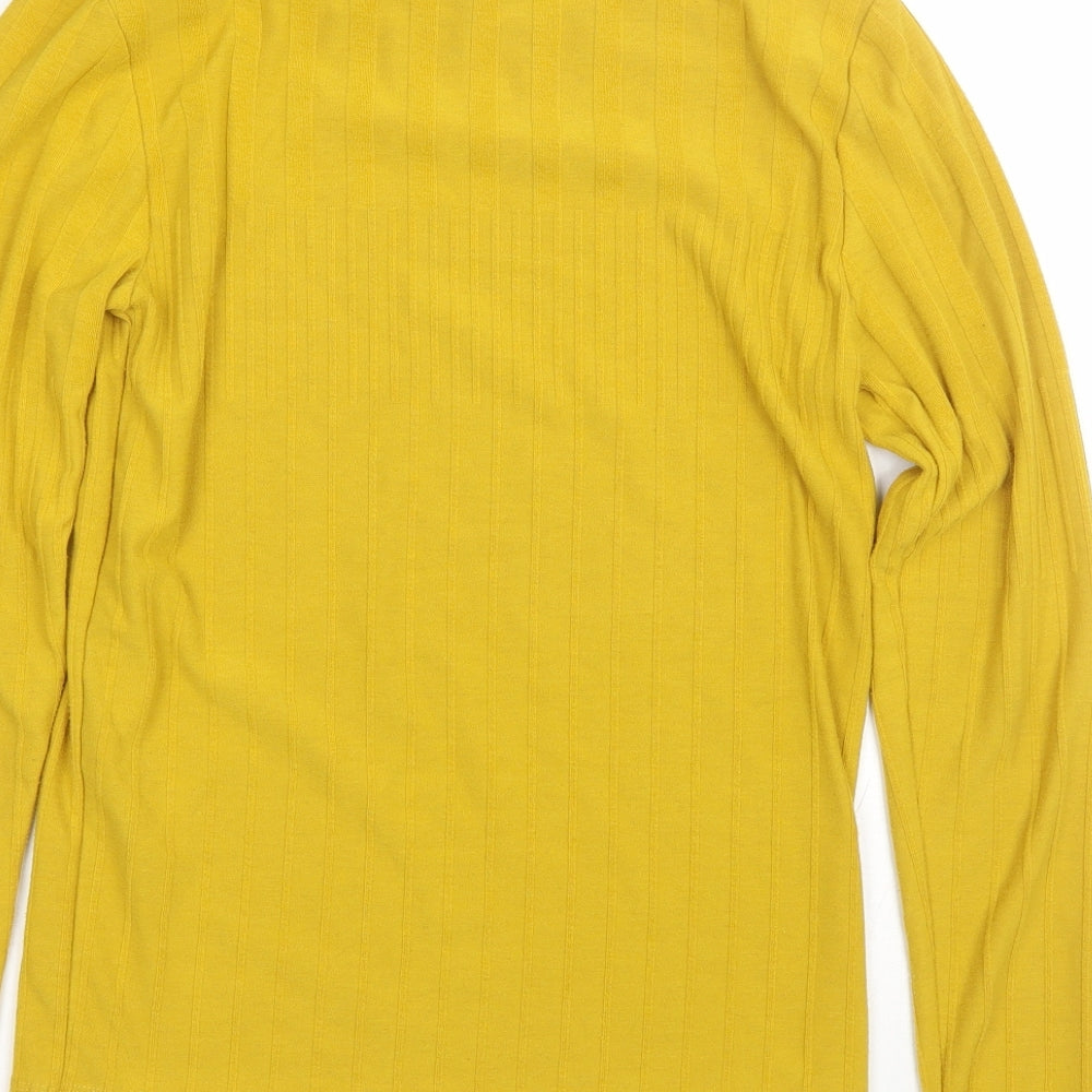 New Look Womens Yellow Striped Pullover Jumper Size 14