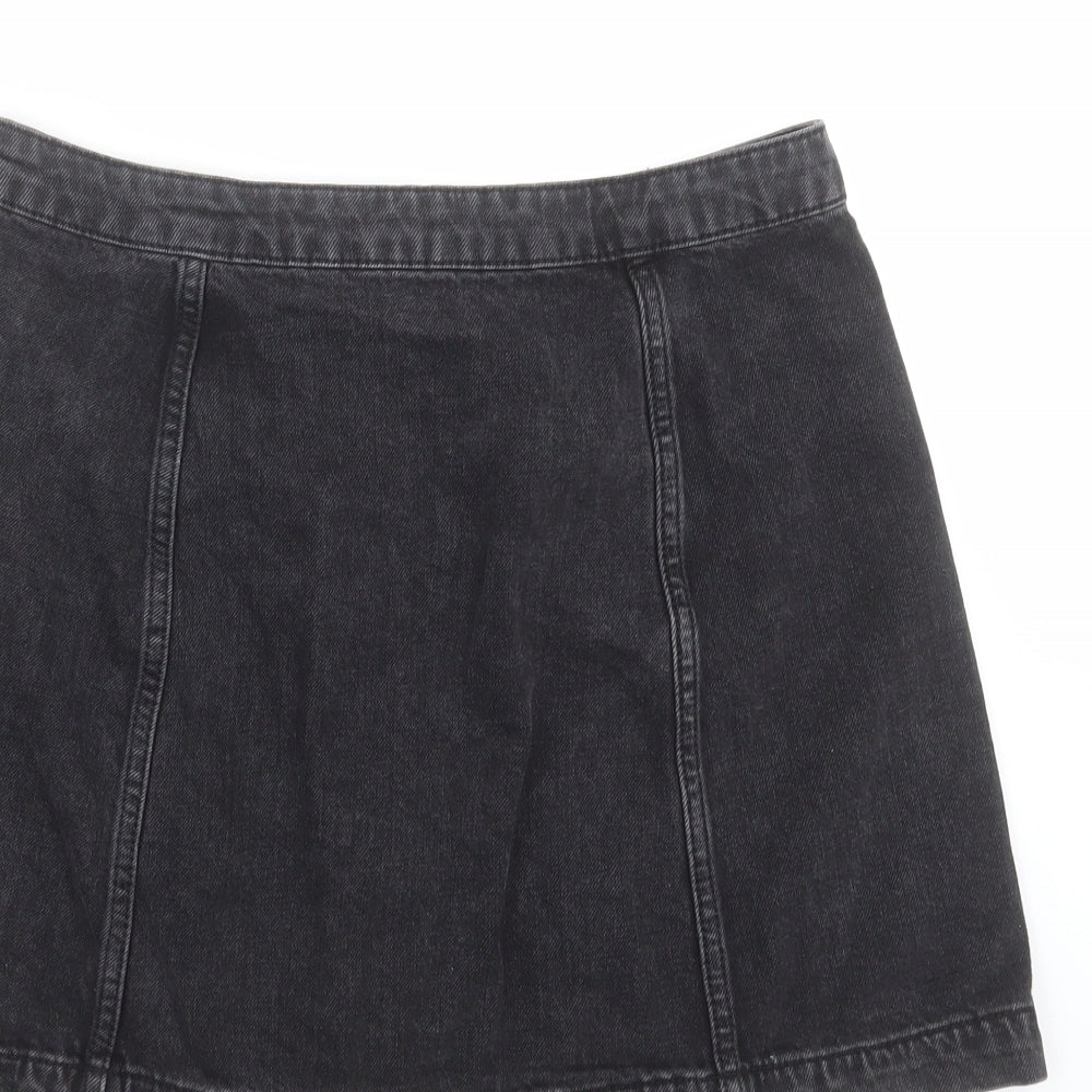 Topshop Womens Grey Denim A-Line Skirt Size 30 in