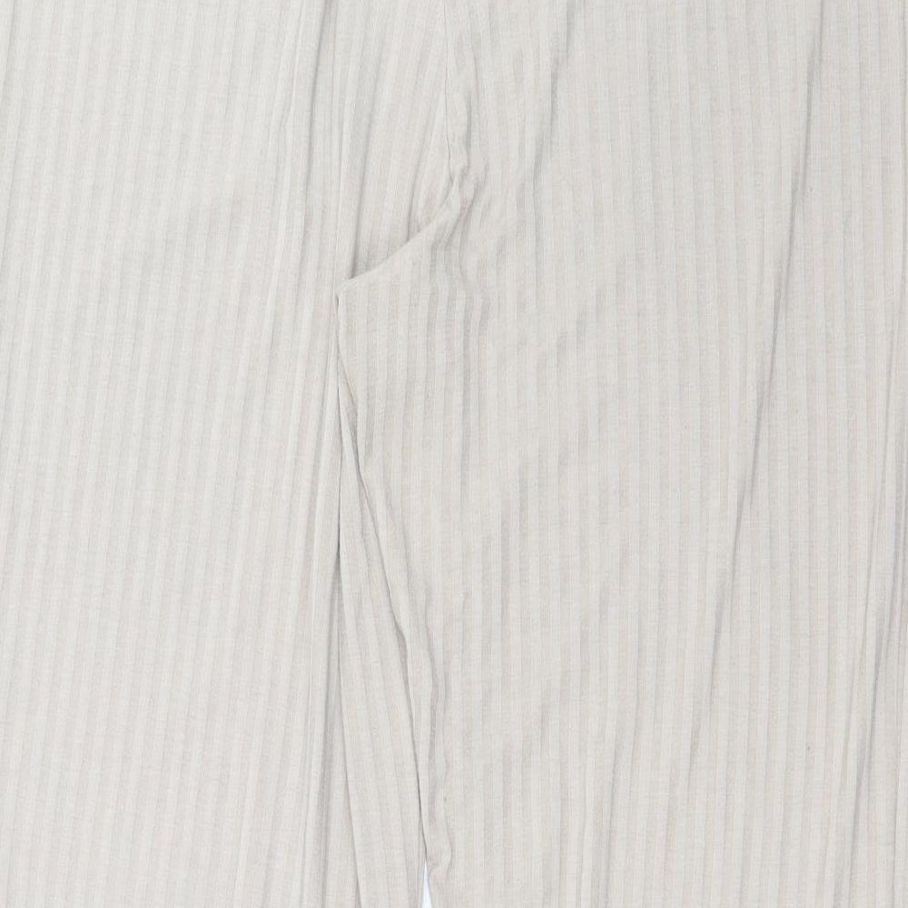 H&M Womens Beige Striped Trousers Size L L29 in