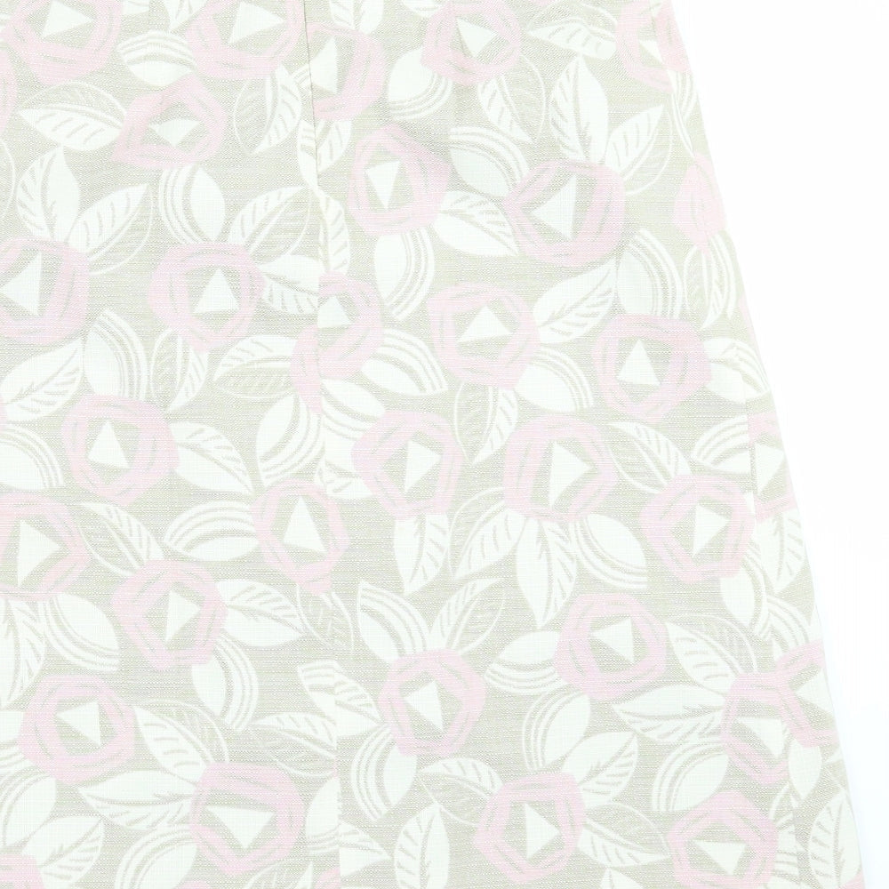 Oasis Womens Beige Floral A-Line Skirt Size 10