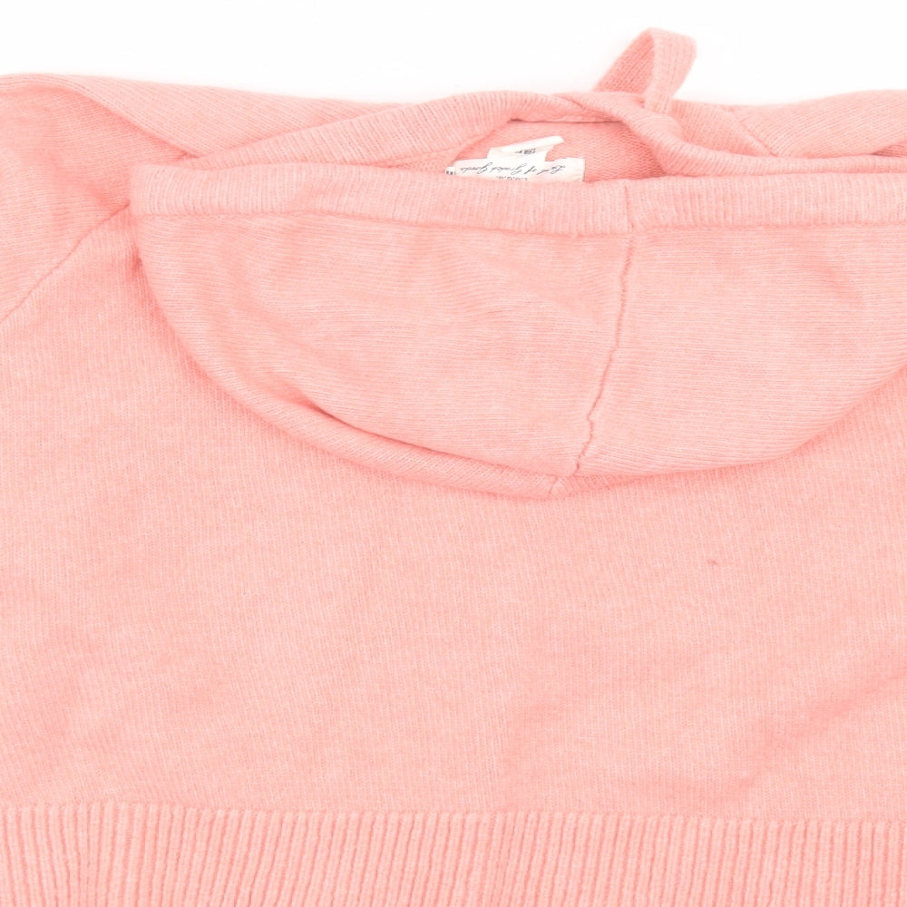 H&M Womens Pink Knit Pullover Hoodie Size XS