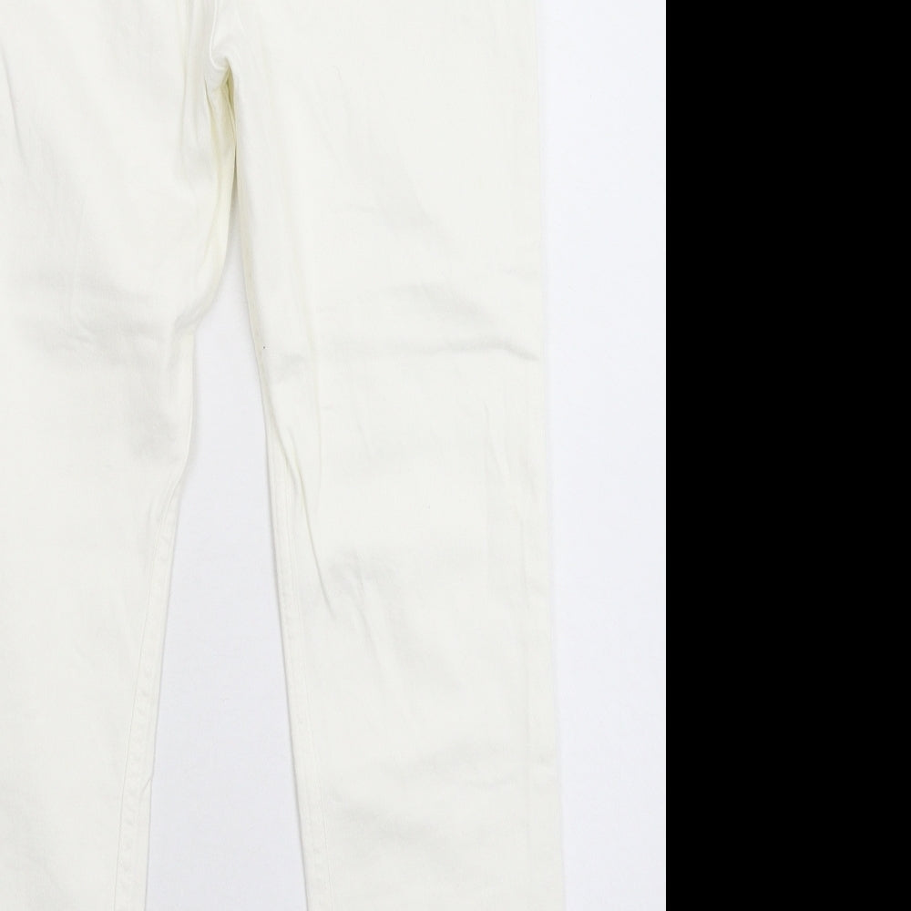 H&M Womens White Denim Skinny Jeans Size 10 L26 in