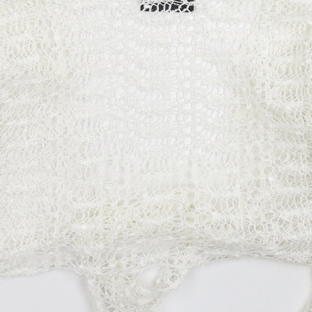West One Womens White Knit Cardigan Jumper Size 12