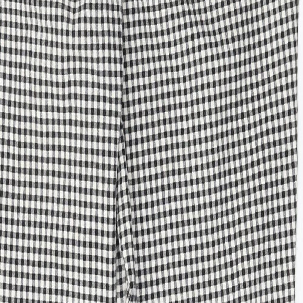 F&F Womens Black Check Trousers Size 10 L26 in