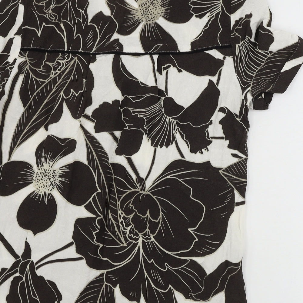 NEXT Womens White Floral Basic T-Shirt Size 10