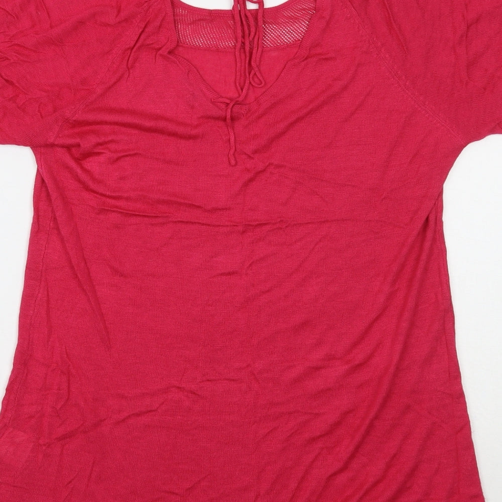 Mystic Womens Pink Basic T-Shirt Size L