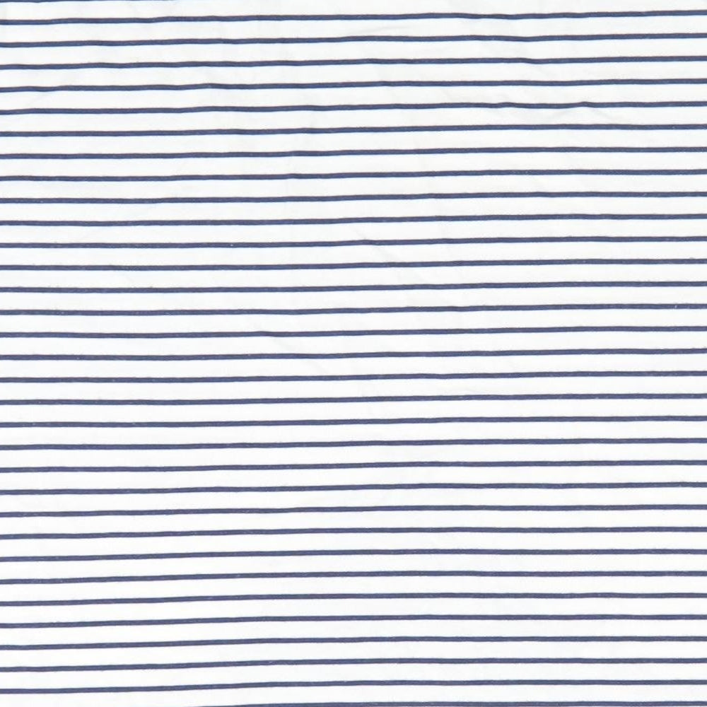 Miss Selfridge Womens Blue Striped Tunic T-Shirt Size 10 - Flower Cut Out detail to front