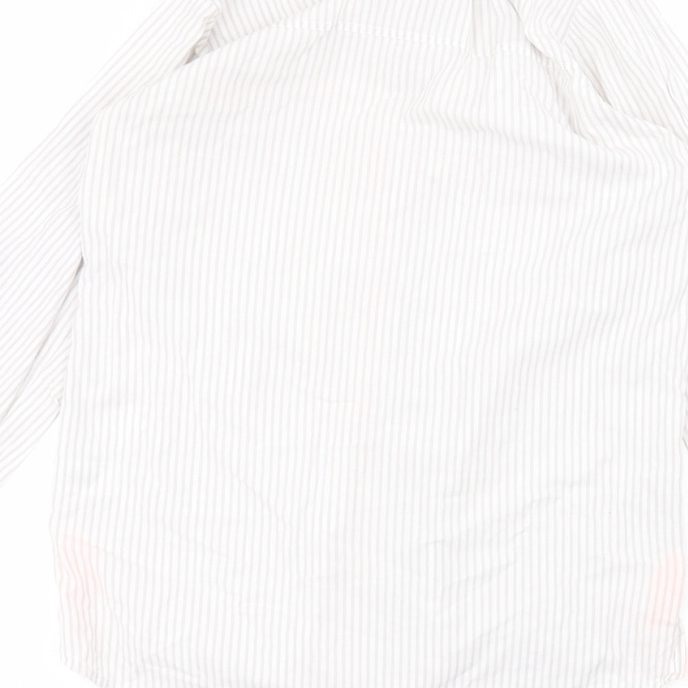 Primark Womens White Striped Basic Button-Up Size S - Love to lounge