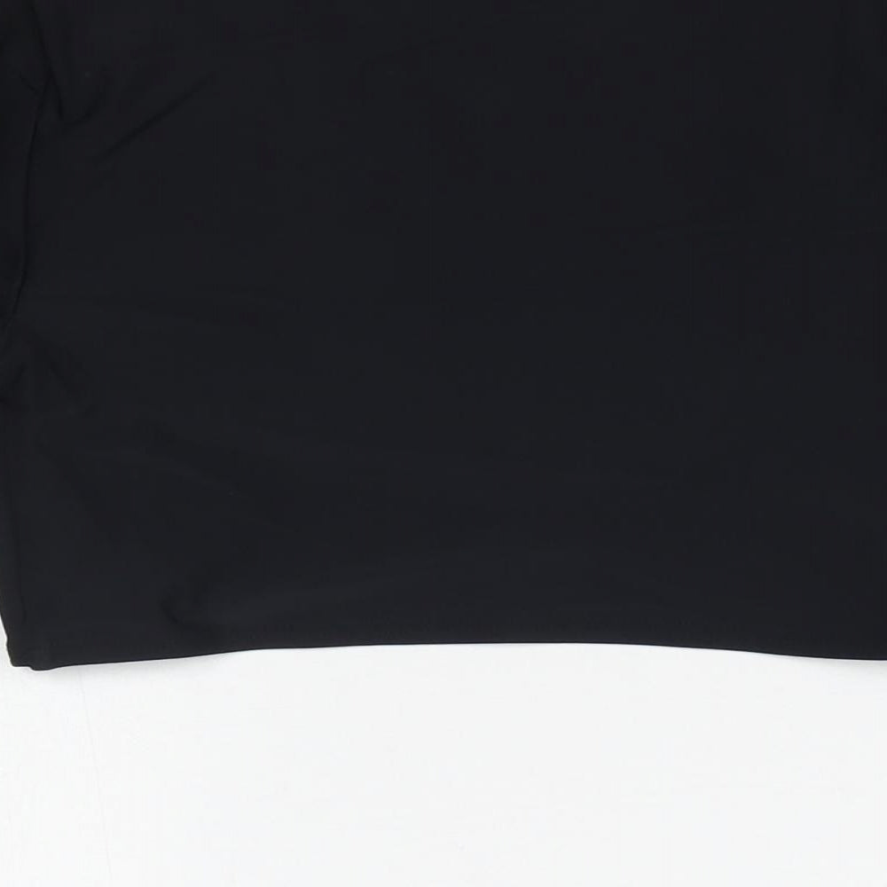 South Beach Womens Black Cropped T-Shirt Size 8 - Tie detail top