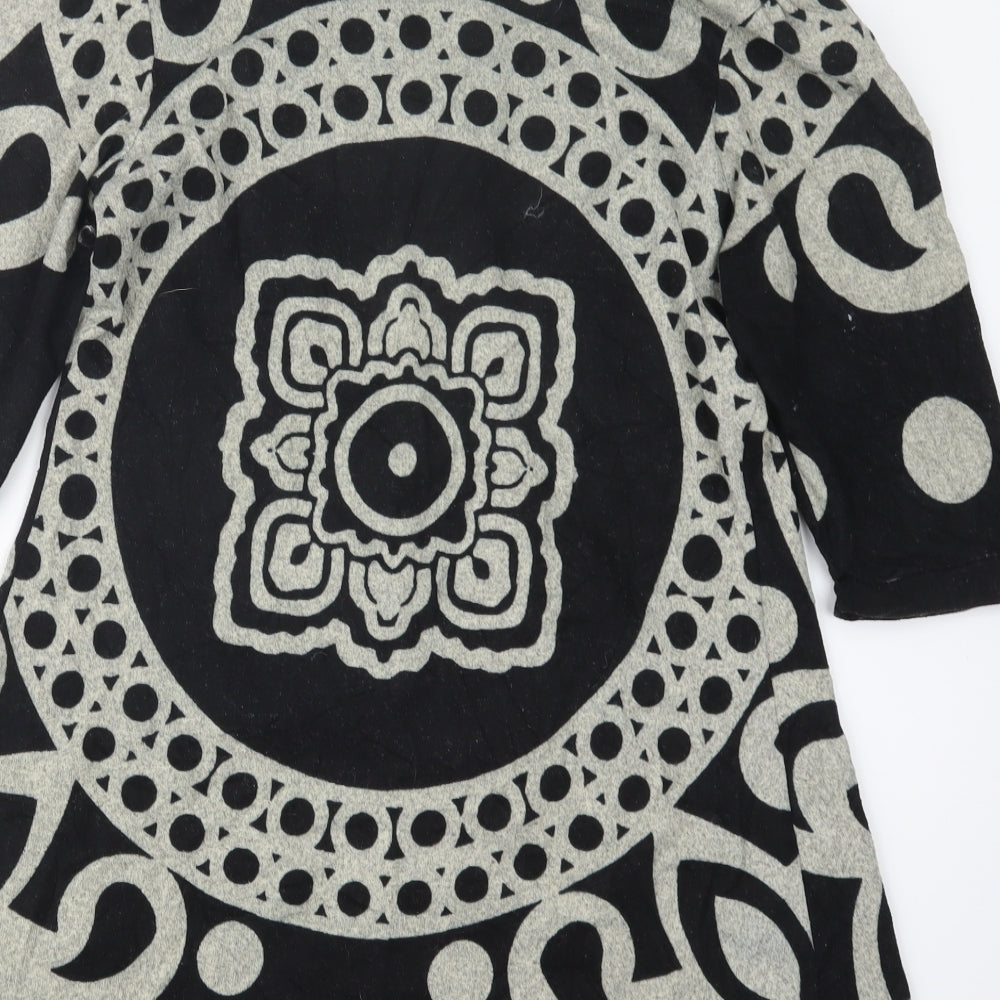 Stella Womens Black Geometric Pullover Jumper Size L