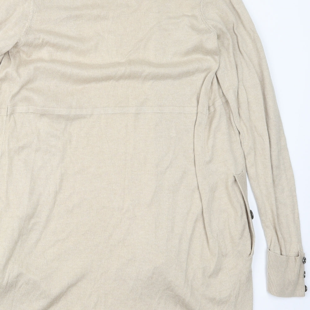Preworn Womens Beige Cardigan Jumper Size S