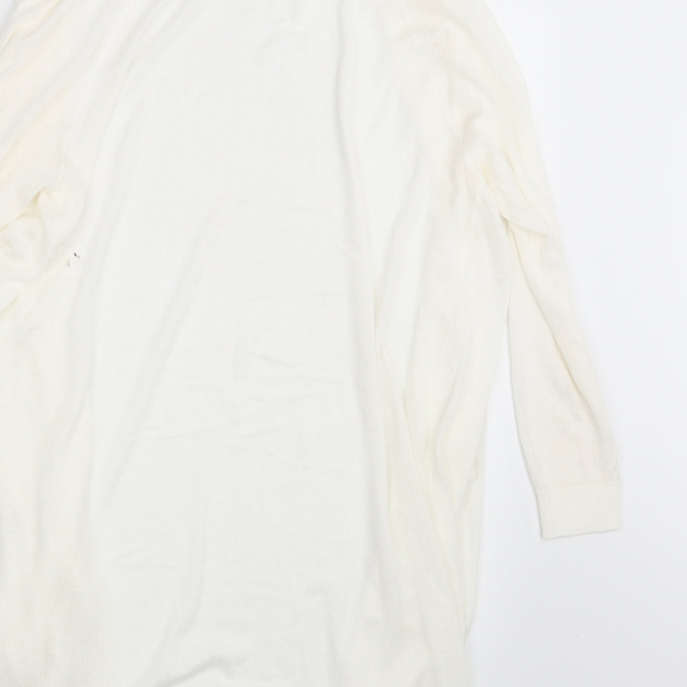 M&Co. Womens Ivory Wrap Jumper Size M