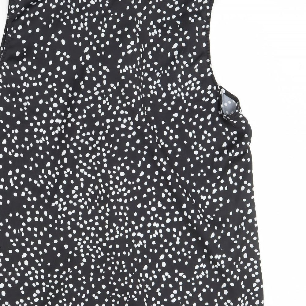 Select Womens Black Polka Dot Basic Button-Up Size 16