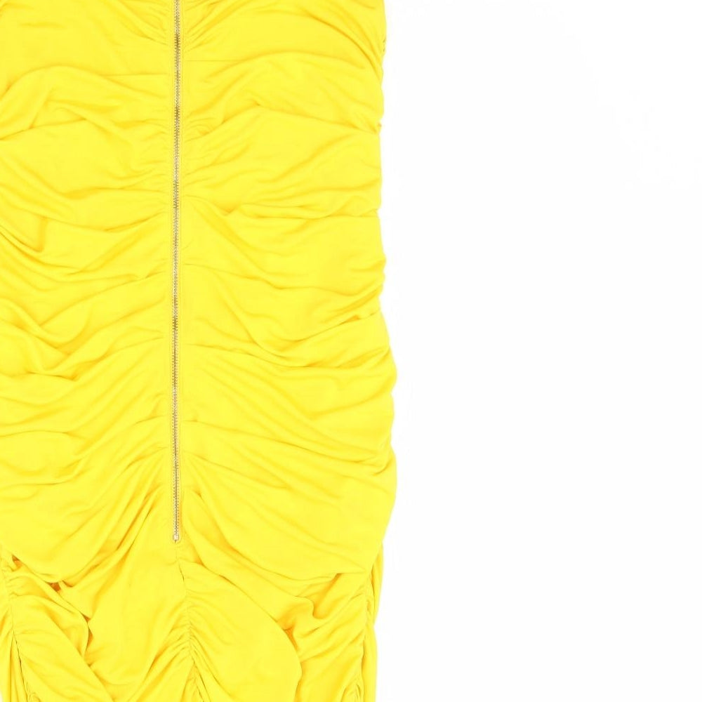 Maia Hemera Womens Yellow Bodycon Size S