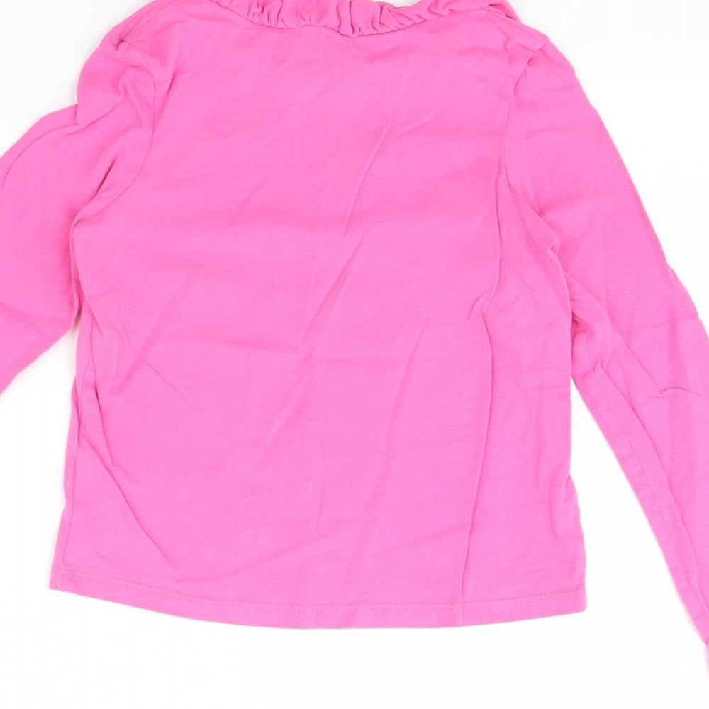 M&s Girls Pink Basic Blouse Size 6 Years