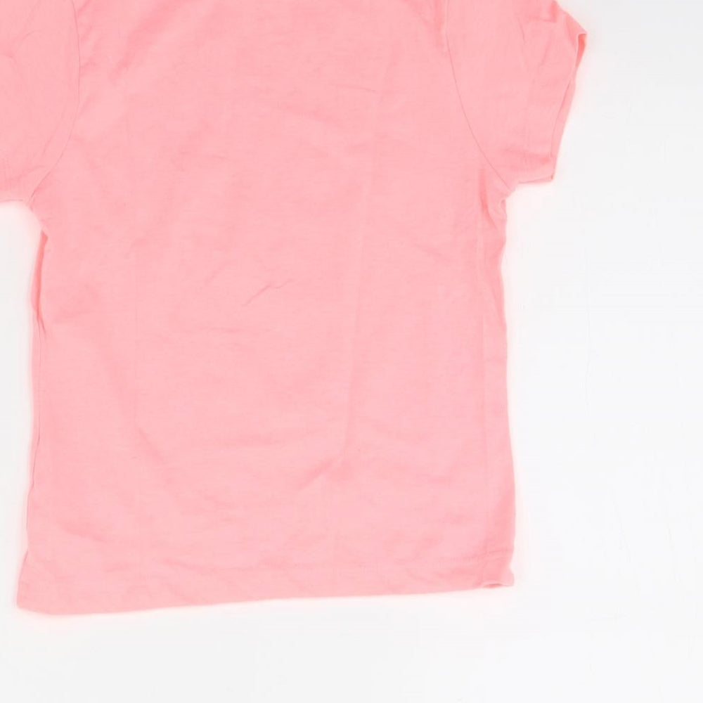 Primark Girls Pink Basic T-Shirt Size 7 Years - Tropical vibes