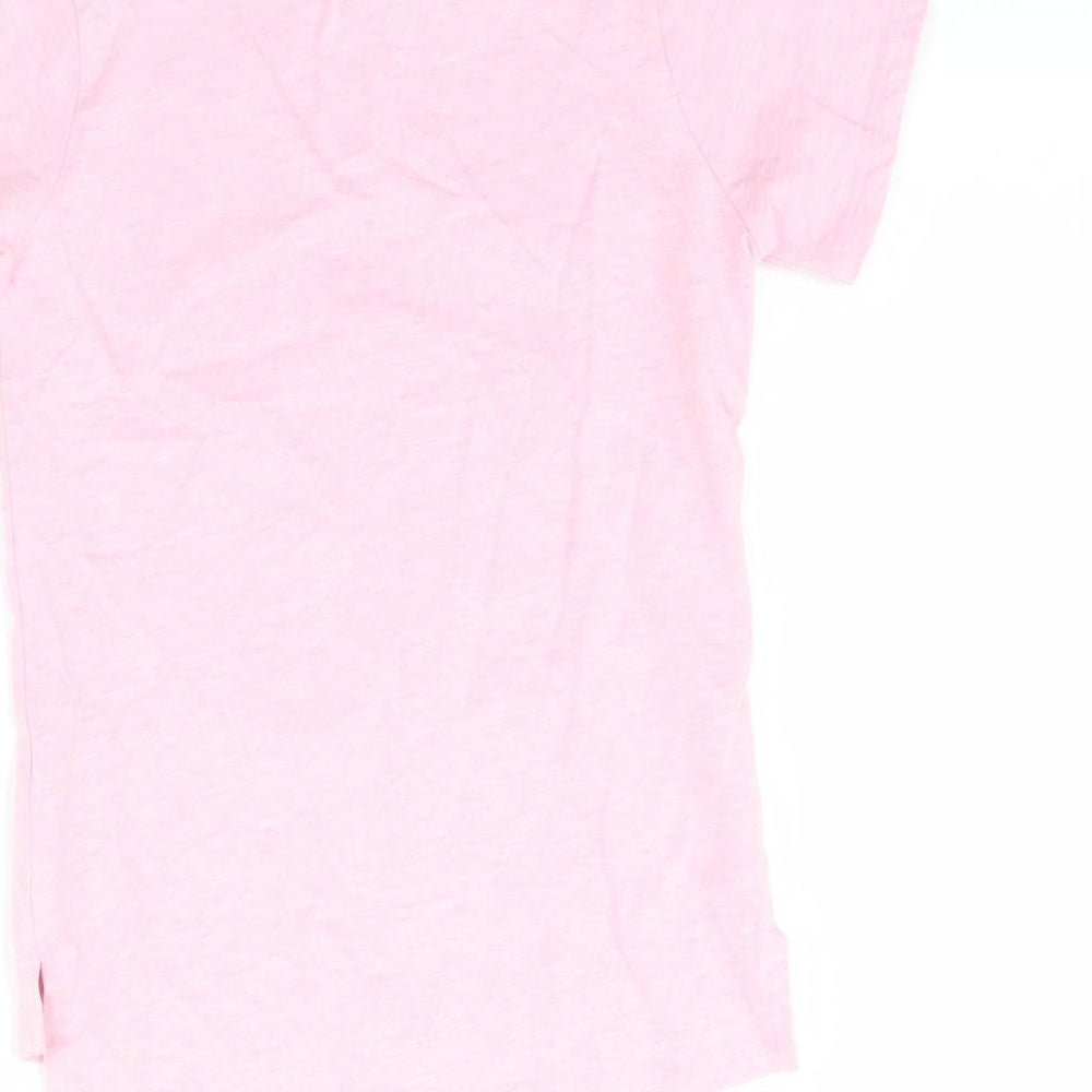 Preworn Girls Pink Basic T-Shirt Size 7 Years - Dog