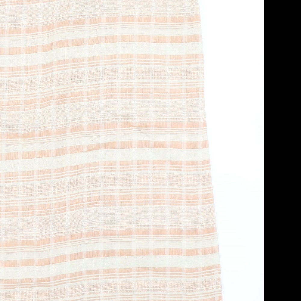 Danity Womens Orange Striped A-Line Size S