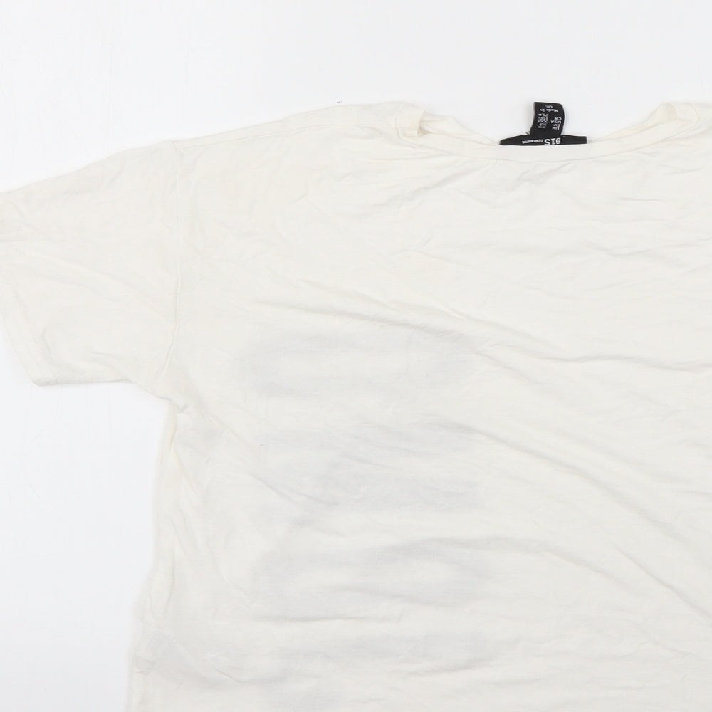 New Look Womens White Basic T-Shirt Size XS