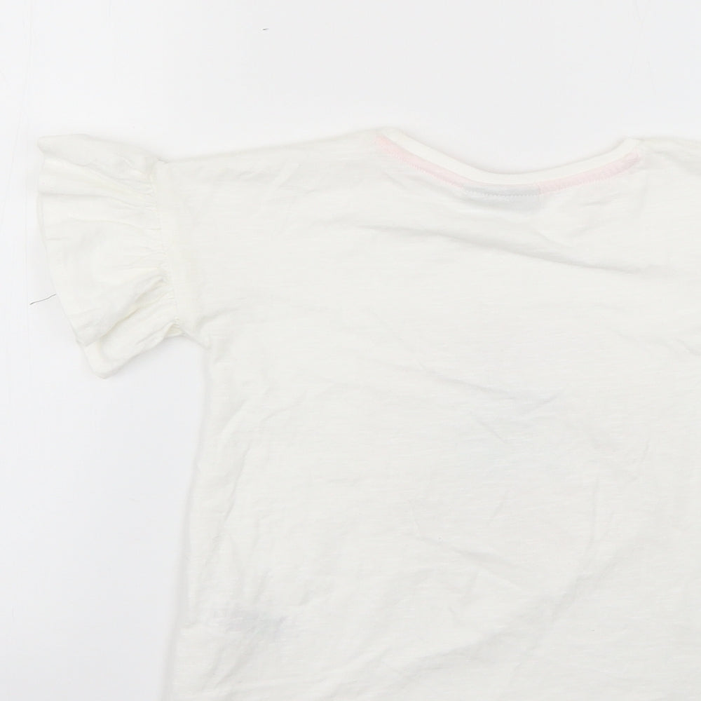 Matalan Girls White Basic T-Shirt Size 5 Years