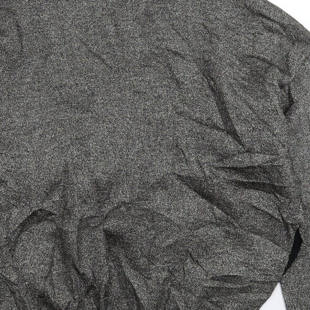 H&M Womens Silver Knit Pullover Jumper Size S - Oversized