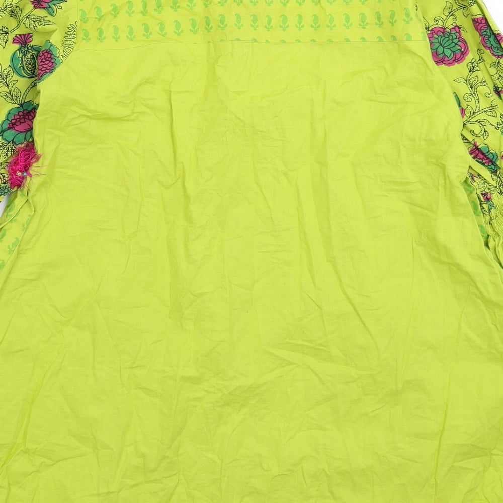 Stylo Womens Green Floral Basic T-Shirt Size 8