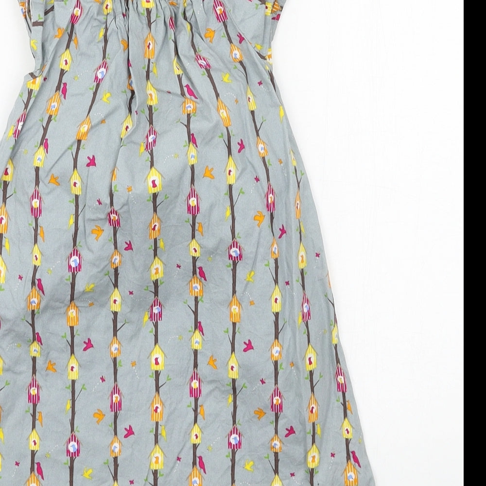 Preworn Girls Grey Geometric A-Line Size 4 Years - Birdhouse