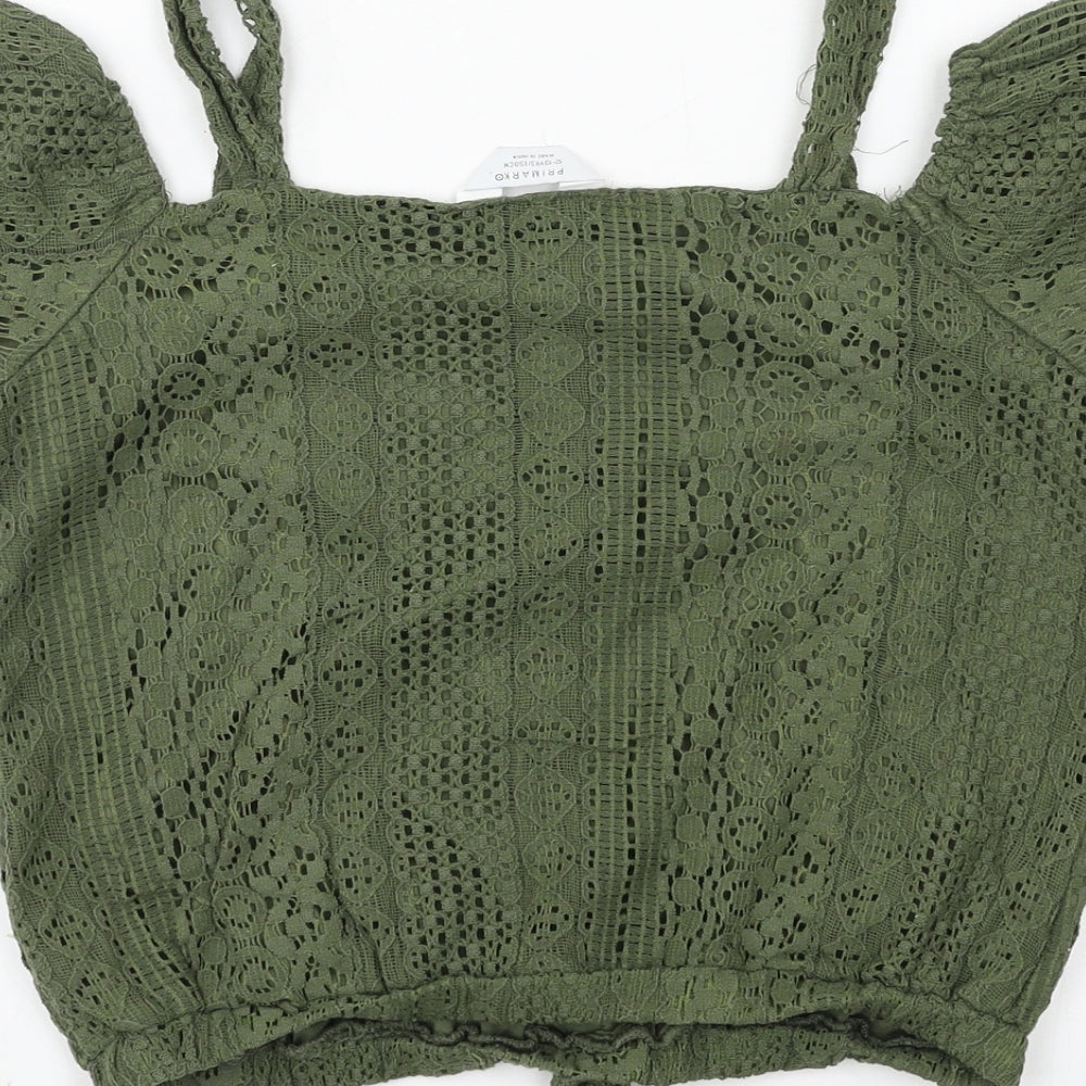 Primar Girls Green Lace Basic T-Shirt Size 12-13 Years