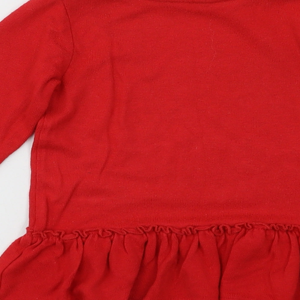 George Girls Red Knit Pullover Jumper Size 18-24 Months - Smile