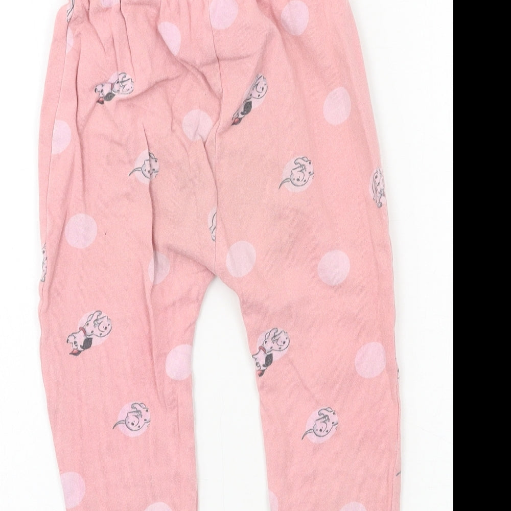 George Girls Pink Geometric Jersey Capri Pyjama Pants Size 2-3 Years - 101 Dalmatians