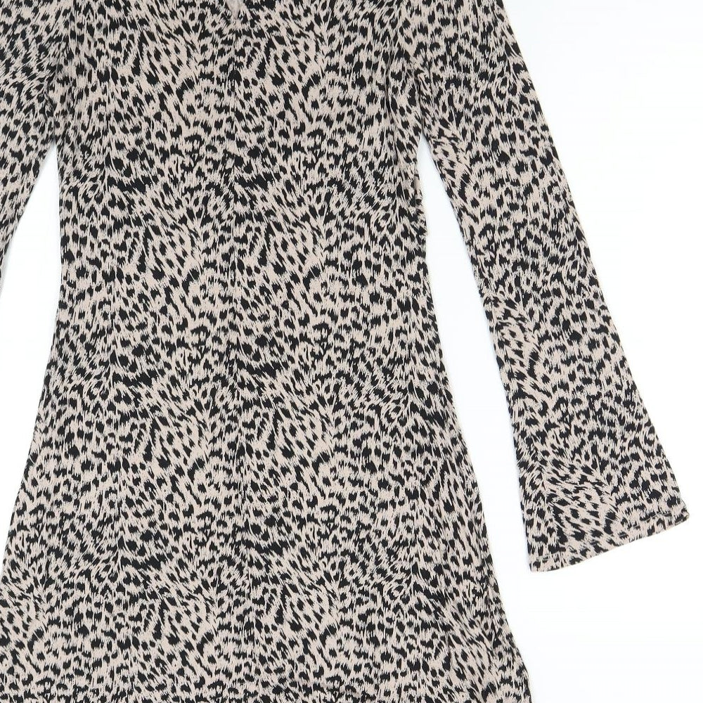 NEXT Womens Brown Animal Print Fit & Flare Size 8