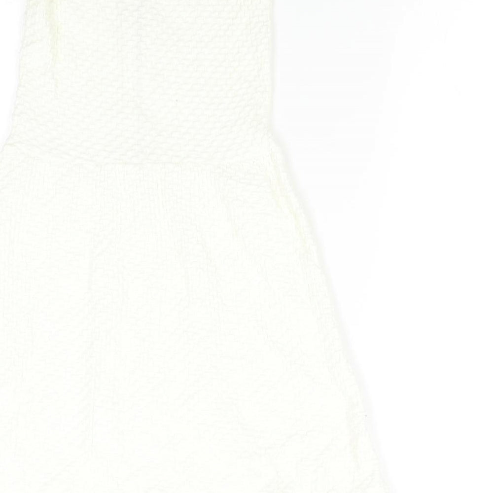 H&M Womens White Fit & Flare Size S