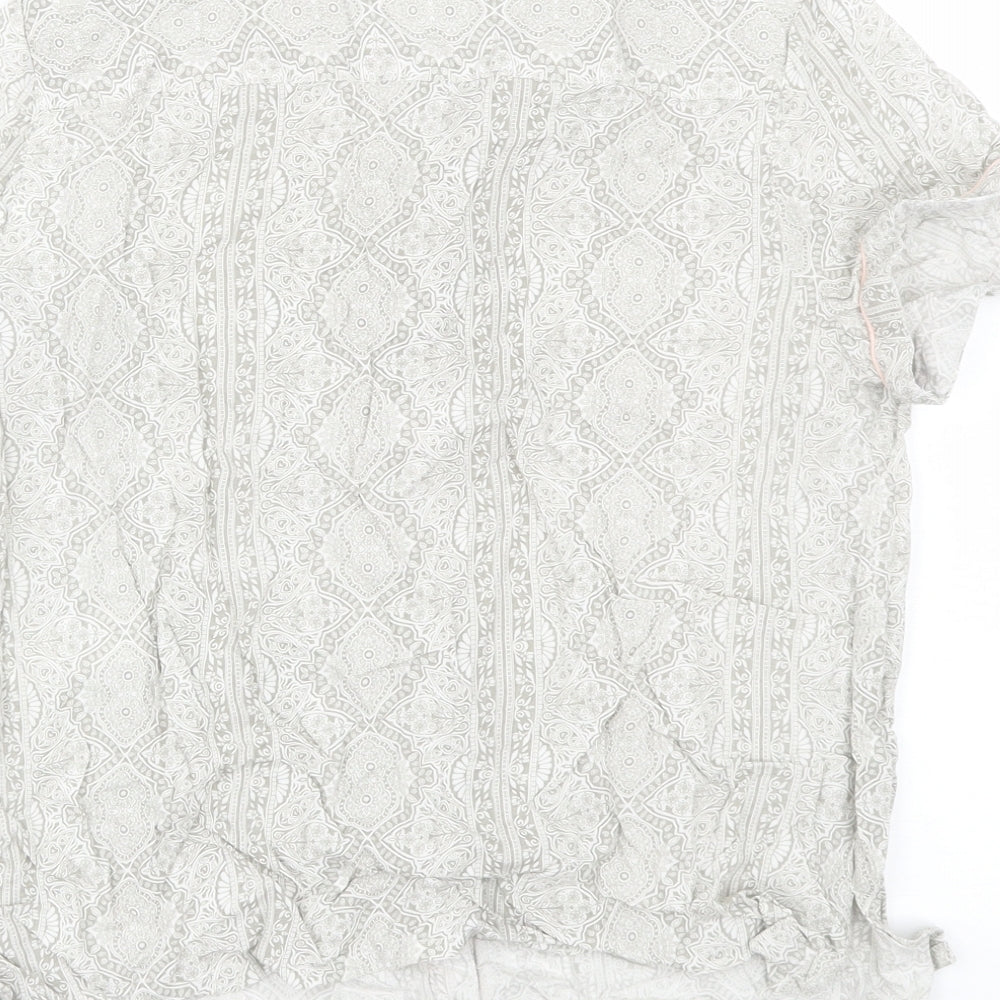 Topshop Womens Grey Paisley Top Pyjama Top Size 10