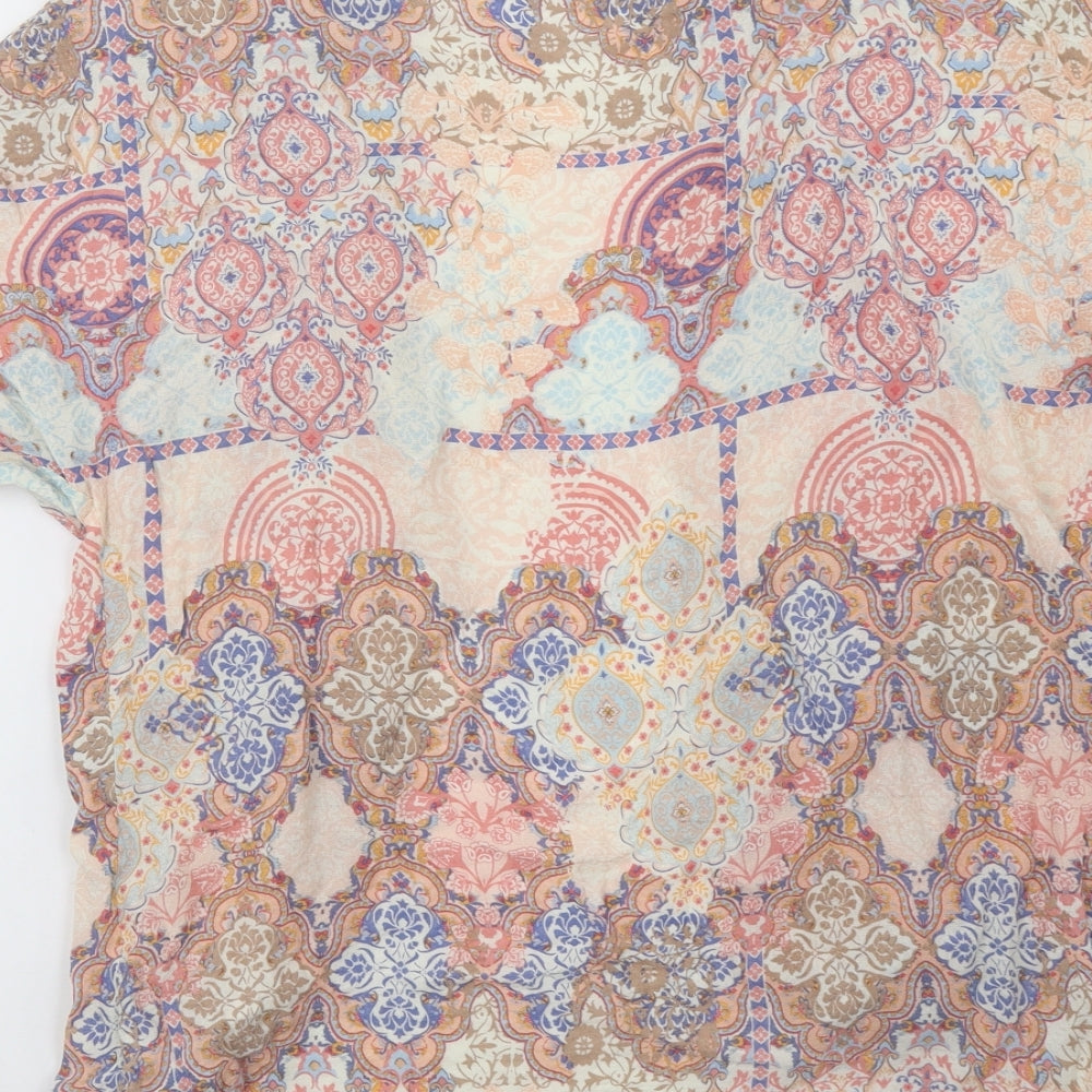 New Look Womens Pink Geometric Cardigan Jumper Size 8