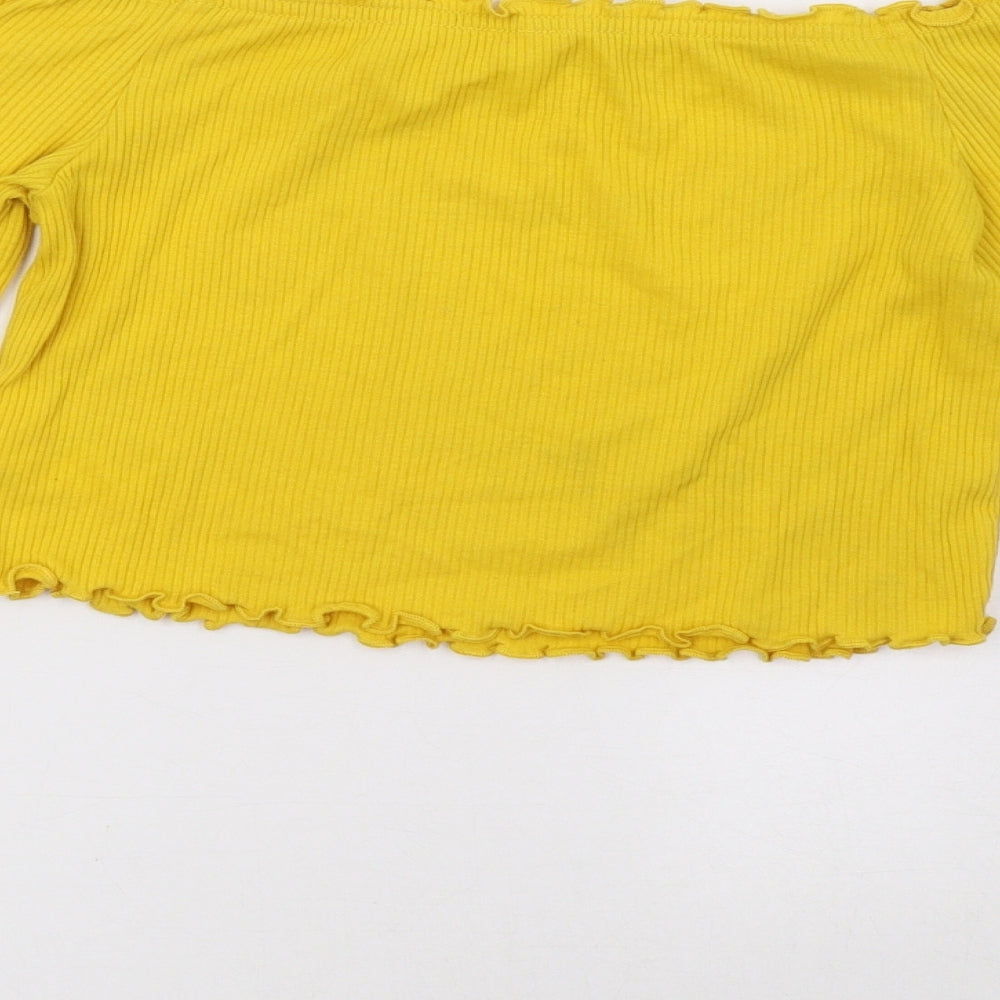 H&M Womens Yellow Cropped Tank Size S