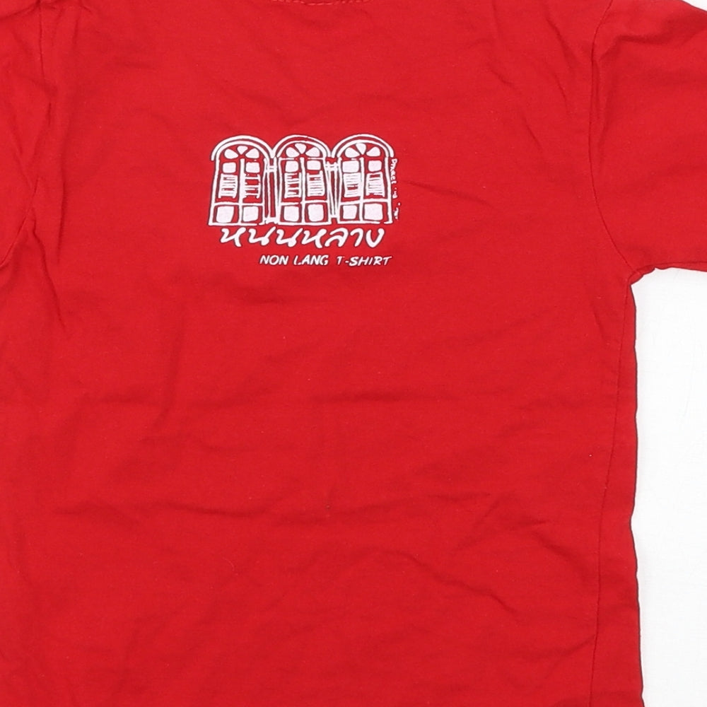 Preworn Girls Red Basic T-Shirt Size XS